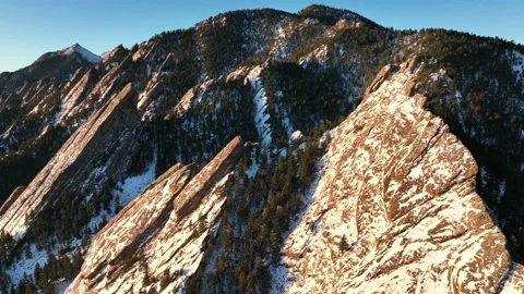Boulder Flatirons in Winter 스톡 동영상 170037364