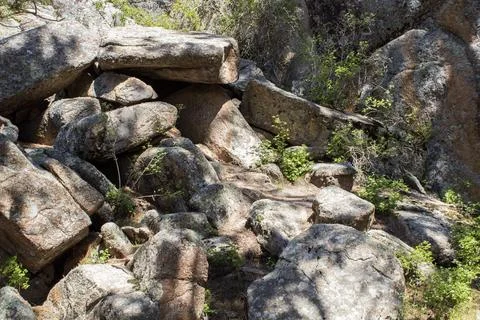 Boulder formation in the mountains Foto stock