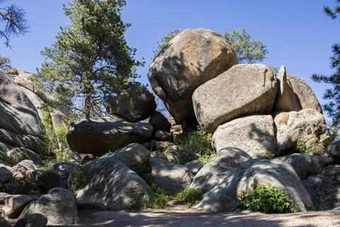 Boulder formation in the mountains Foto stock