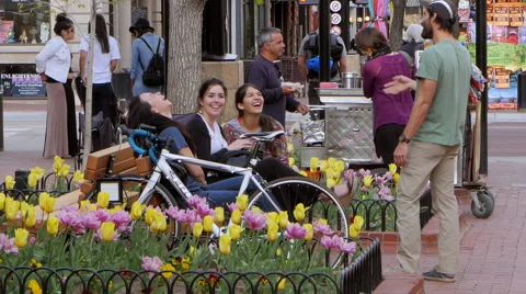 Boulder Outdoor Parke Bench Stock-Footage 53287725