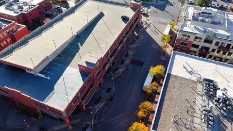 Boulder Parking Garage 01 | Bus Terminal | Downtown | Pearl Street | 4K Drone Stock Footage 293243831
