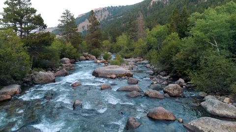 Boulder River Flyover Stock Footage 124682768