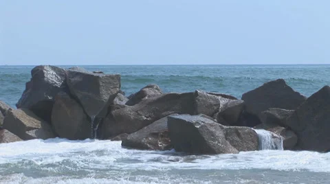 Boulder Water Break Stock Footage 30560778