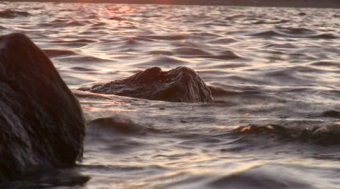Boulder in water. Видео 562658