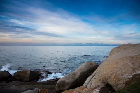 Boulders beach at sunset Fotos de archivo