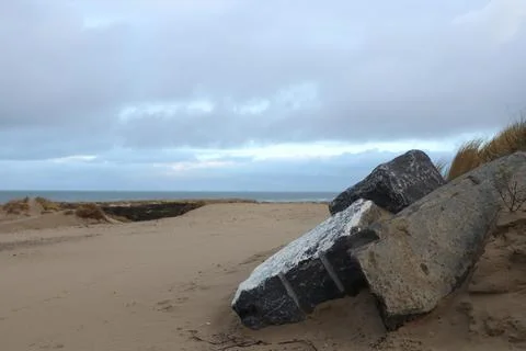 Boulders in dune Foto stock