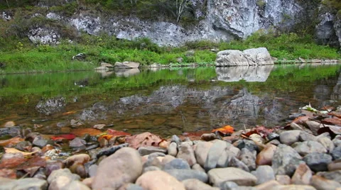 Boulders in the river Stock Footage 48814836