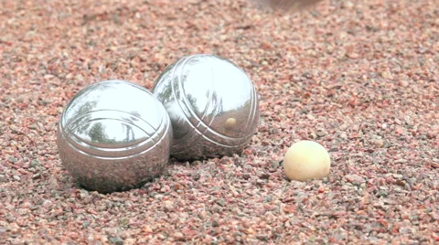 Boule ball landing in slow motion Stock Footage