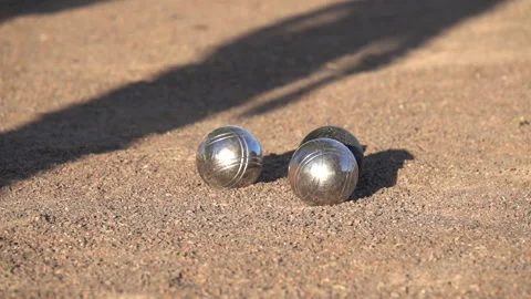 Boule ball landing in slow motion Stock Footage 178559328