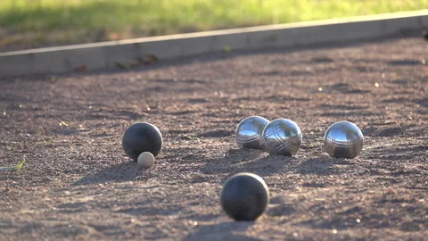 Boule ball landing in slow motion Stock Footage 178561234