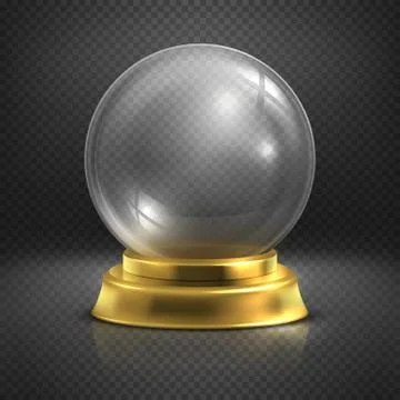 Boule, glass empty magic ball, snow globe vector illustration Stock Illustration