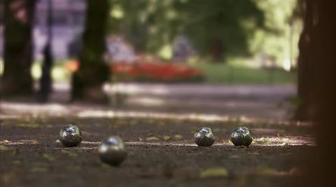 Boules in movement on the ground Video stock 11307599
