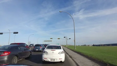 Boulevard Des Sources Driving - Access To Service Road &amp; Highway 40 Stock Footage 75818949