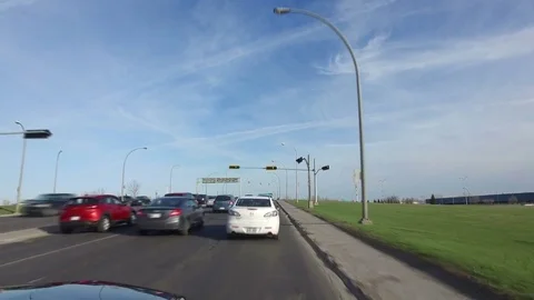 Boulevard Des Sources Driving - Access To Service Road &amp; Highway 40 Stock Footage 75819001