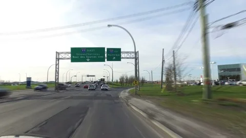 Boulevard Des Sources Driving - Access To Service Road &amp; Highway 40 Stock Footage 75819086