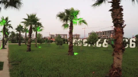 Boulevard night on Batumi 스톡 동영상 58897776