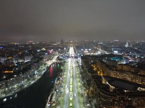 Boulevard in the night Stock Photos