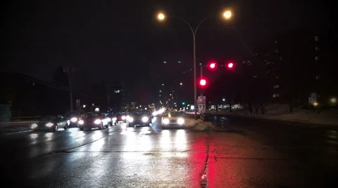 Boulevard Night traffic Timelapse Video stock 62054142