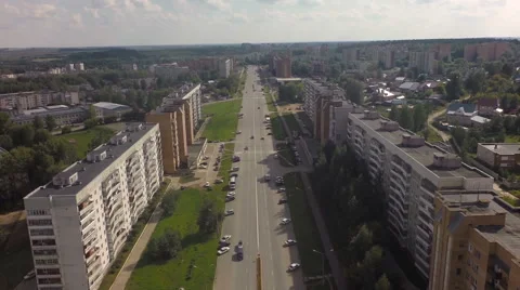 Boulevard provincial town Stock Footage 61750359