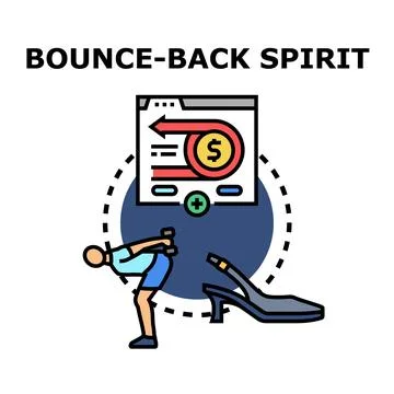 Bounce back spirit vector concept illustration icon Stock Illustration
