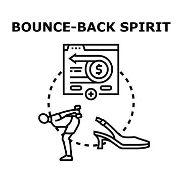 Bounce back spirit vector concept illustration icon Stock Illustration