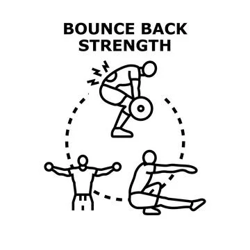 Bounce back strength training exercises concept Stock Illustration