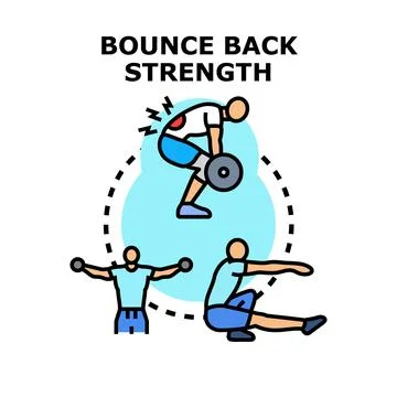 Bounce back strength training exercises concept Illustrazione stock