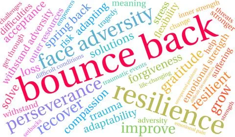 Bounce Back Word Cloud Stock Illustration