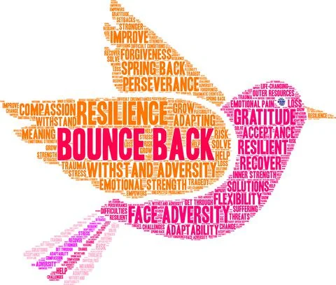 Bounce Back Word Cloud Stock Illustration