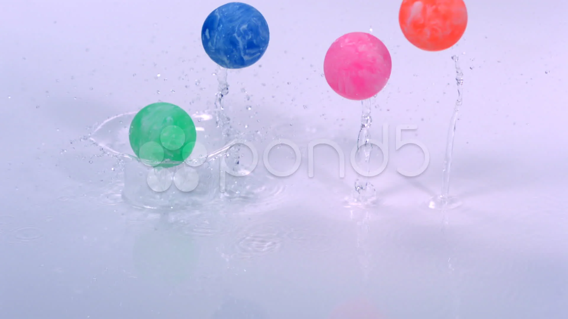 Bounce ball in water, Slow Motion