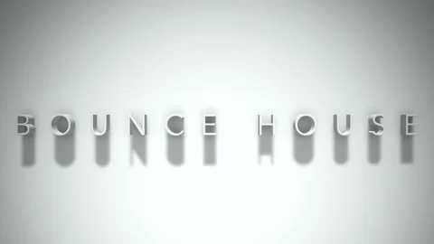 Bounce house 3D title animation white text on a white background Stock Footage 299370997