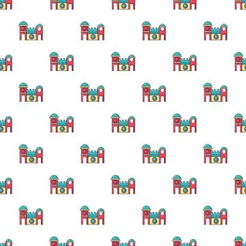 Bounce house pattern seamless Stock Illustration