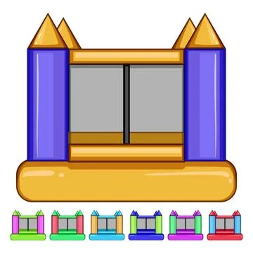 Bounce inflatable castle cartoon vector graphic Stock Illustration
