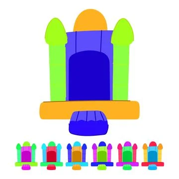 Bounce inflatable castle vector cartoon graphic 스톡 일러스트