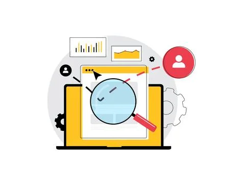Bounce rate analysis helps track website traffic, user engagement and conversion Illustrazione stock
