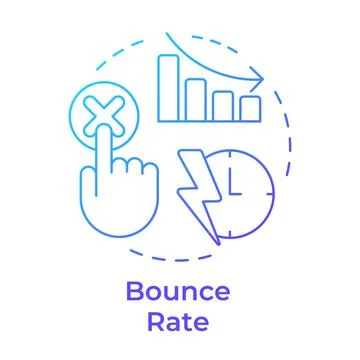 Bounce rate blue gradient concept icon Stock Illustration