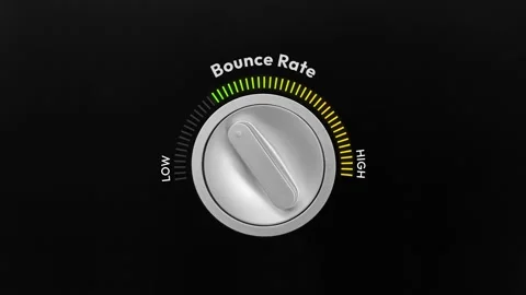 Bounce Rate going from High to Low for the website, 4k animation. Knob Stock Footage 308827729