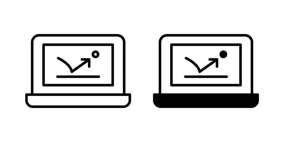 Bounce rate icon linear versions pack on white background Stock Illustration