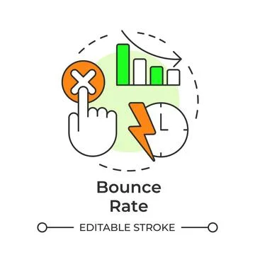 Bounce rate multi color concept icon 스톡 일러스트