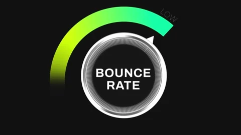 Bounce Rate node turning to the low showing minimum bounce time on website Video stock 290288863