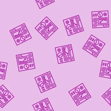 Bounce rate seo line vector seamless pattern Stock Illustration