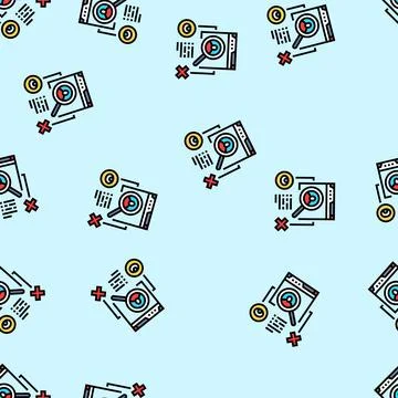 Bounce rate seo vector seamless pattern 스톡 일러스트