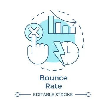 Bounce rate soft blue concept icon Illustrazione stock