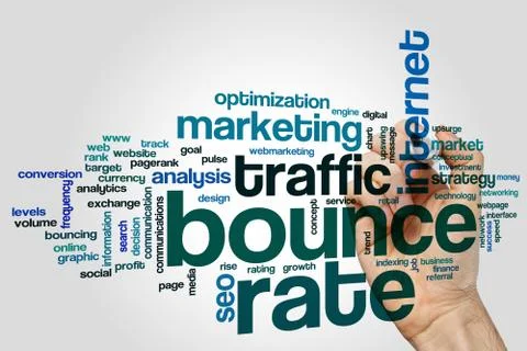 Bounce rate word cloud Foto stock