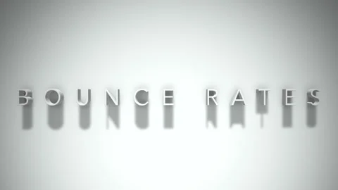 Bounce rates 3D title animation white text on a white background Stock Footage 299376554