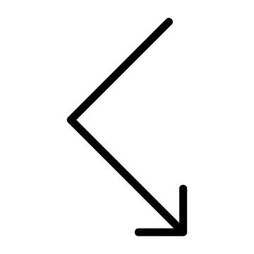 Bounce right down arrow Vector Icon, Lineal style icon 스톡 일러스트