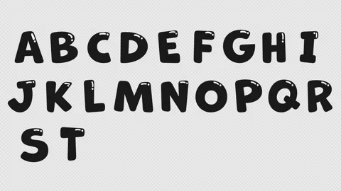 Bouncing ABC alphabet animation (transparent background) Stock Footage 311144044