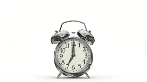 Bouncing alarm clock. 3D animation. Stock Footage 12175133