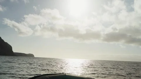 Bouncing along the waters of the Galapagos in a zodiac (4K). Stock Footage 342119613