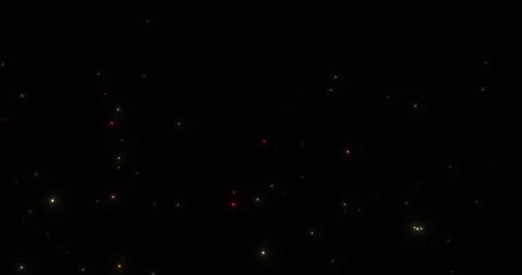 Bouncing up and falling down multi-colored sparkling lights on a black backg Stock Footage 264980296